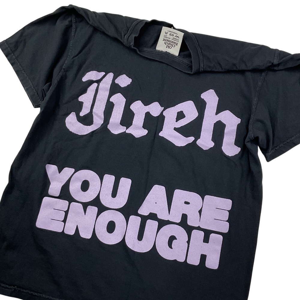 Old Church Basement Jireh You Are Enough Tee Black Purple Medium Elevation